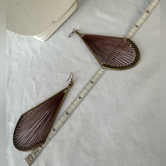 Long ultra chic boho thread bead dangle earrings - Picture 5 of 7